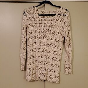 Cottage Core Crocheted Cream Sweater Unbranded Sz Medium/Large